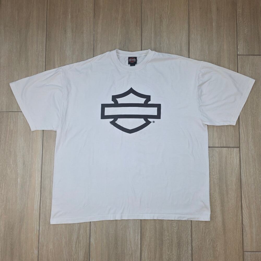 Harley Davidson T Shirt Mens 3X White Oklahoma City OK World Globe Logo Graphic